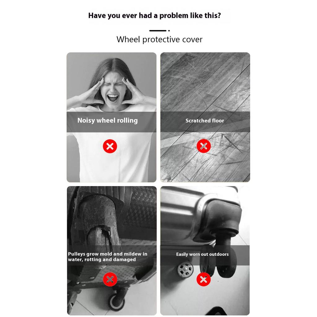 8 Pcs Luggage Wheel Covers Luggage Compartment Wheel Protection Cover Silicone Suitcase Wheel Covers Luggage Accessories