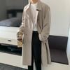 Autumn new medium and long trench coat men's Korean version trend over the knee loose handsome coat