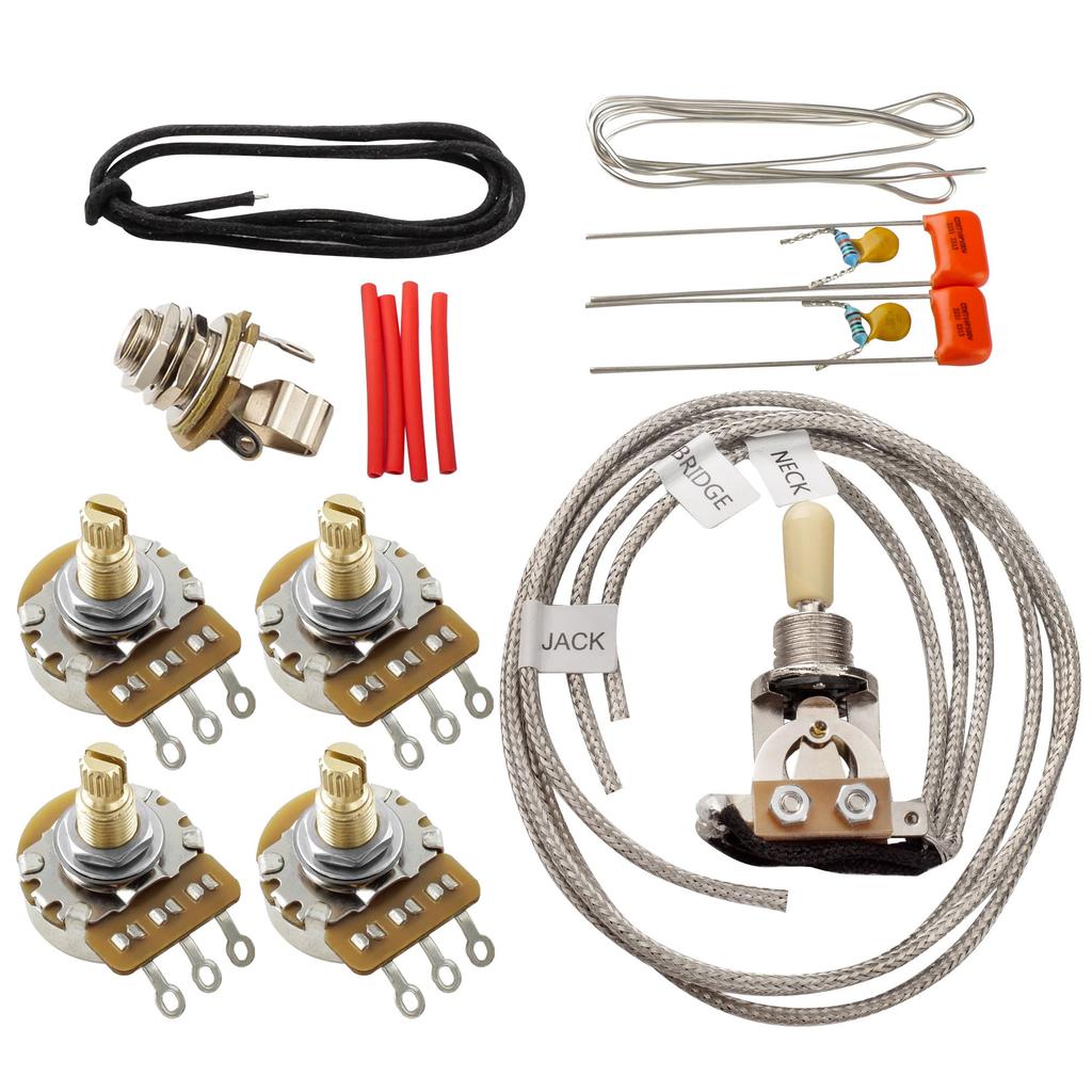 Musiclily Pro LP Standard Modern 60s PLUS Treble Bleed Prewired Kit for Les Paul Electric Guitars with Nickel Switches