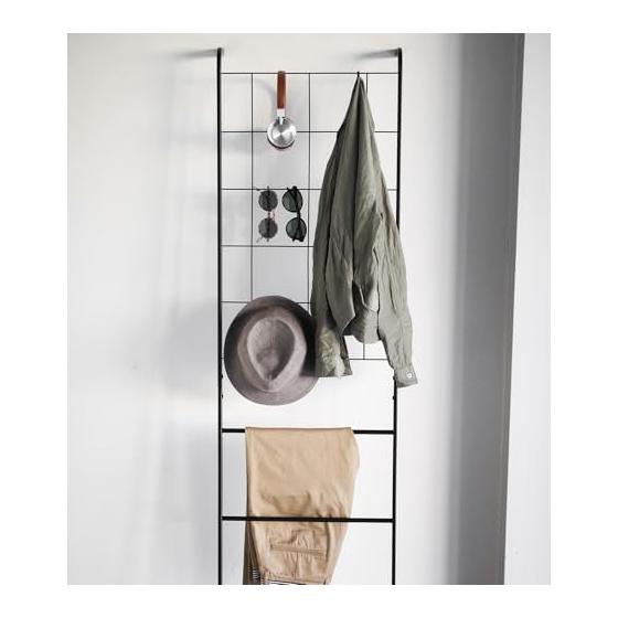 Yamazaki Jitsugyo (Yamazaki) Stand-up Mesh Ladder Hanger Black Approx. W45 x D24 x H160cm Tower Ladder Rack Hanger Rack 4730