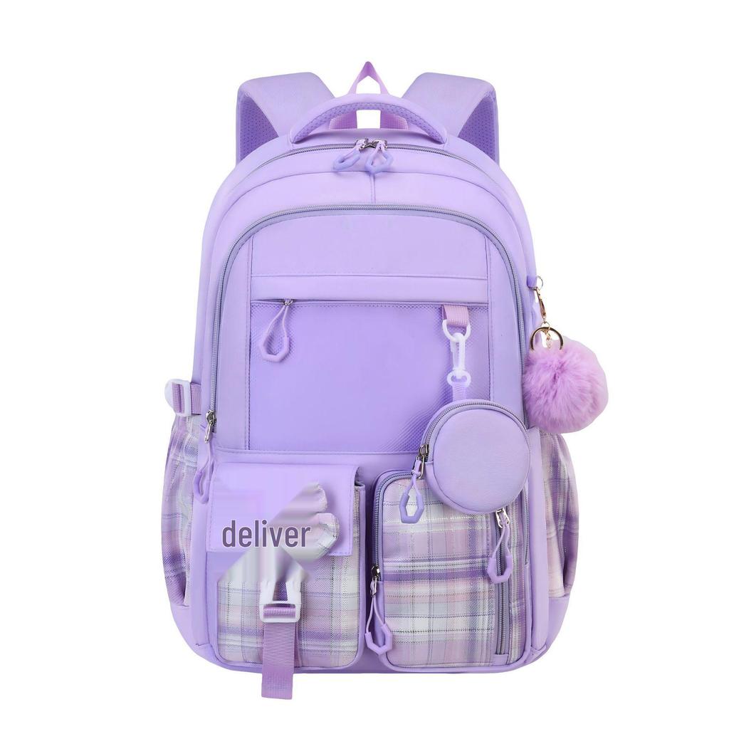 2026 Primary & Junior High School Students' Double Shoulder Backpack Set - High Appearance, Simple Design, Three-Piece