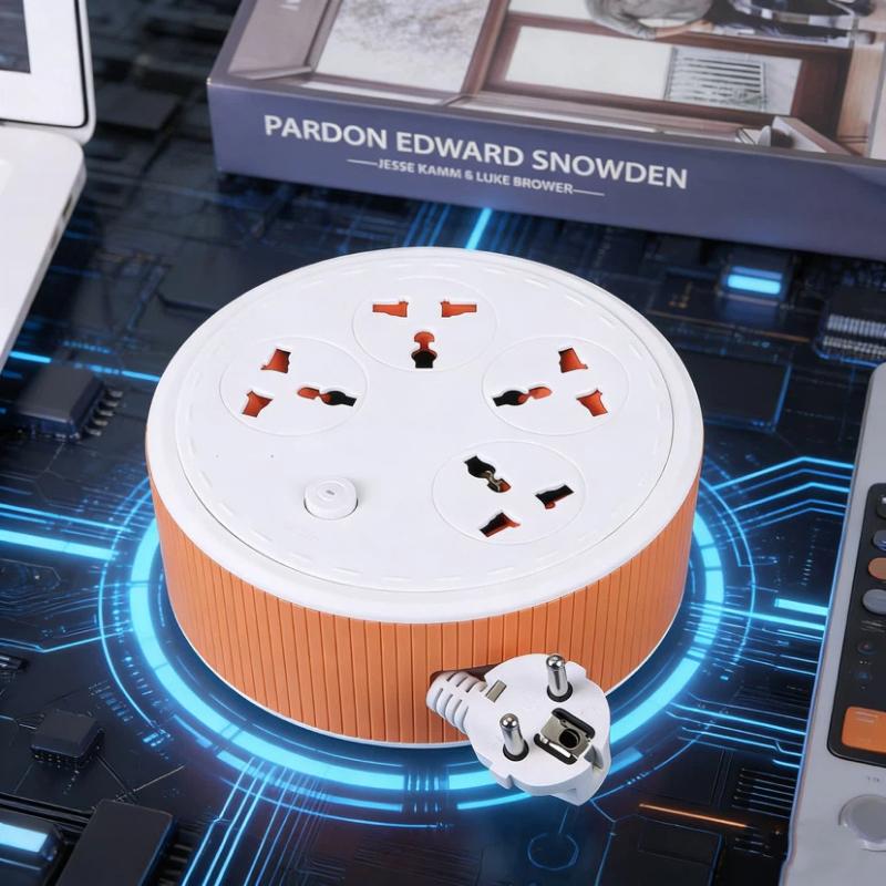 Universal Socket Power Strip – Portable Extension Cord with 2-Meter Cable, EU Plug