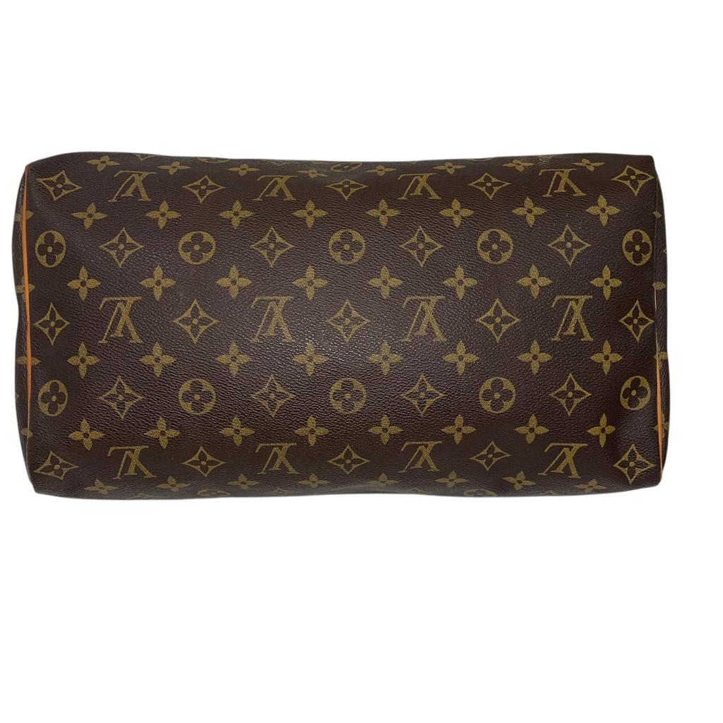 Used Louis Vuitton Monogram Speedy 35 M41524 Boston Bag Canvas Brown Authentic 1213