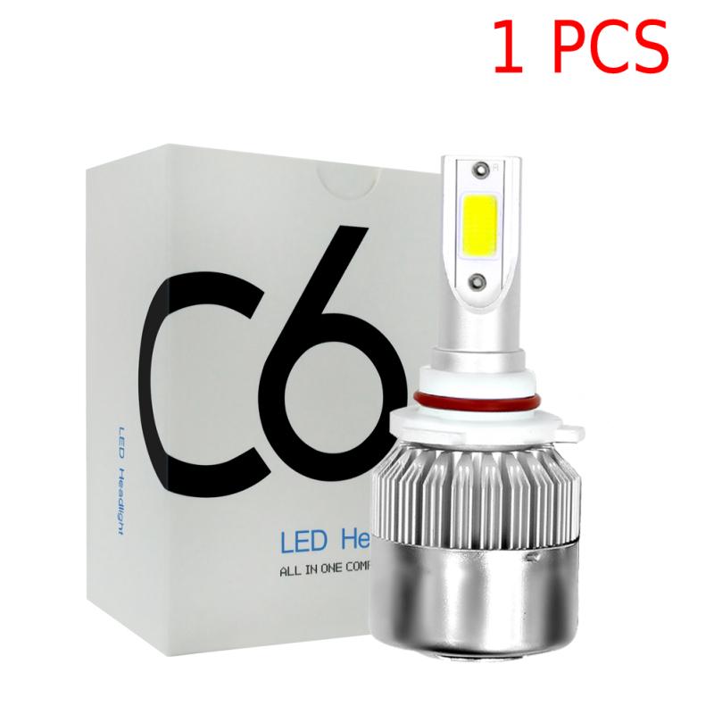1PC Univerzální vysoce výkonné automatické žárovky C6 Auto LED světlomety - 6000K - bílé světlo