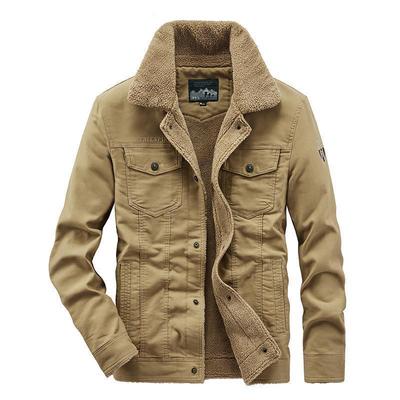 Große Größe Herrenjacke Herren mittleren Alters Fleece verdickte Reversjacke