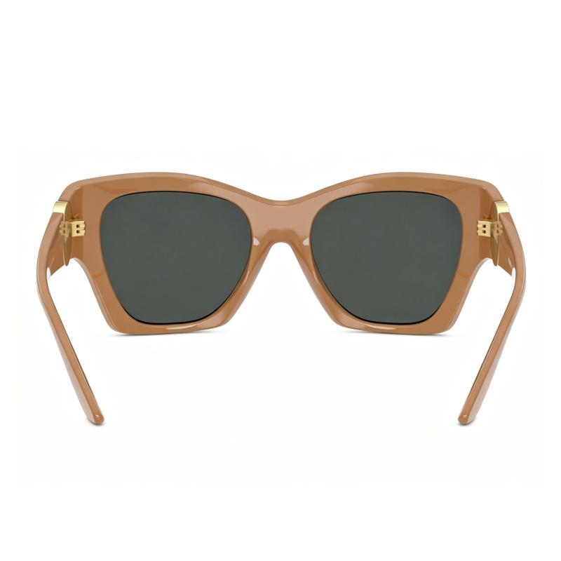 Versace Integrated nose pad design metal irregular shape sunglasses women's khaki 65974395 VE4452551787-Khaki 55