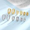 925 Silver Solid Small Hoop Earrings for Women Girls Zircon Stone Round Tiny Ear Hoops Elegant Design Jewelry Gifts