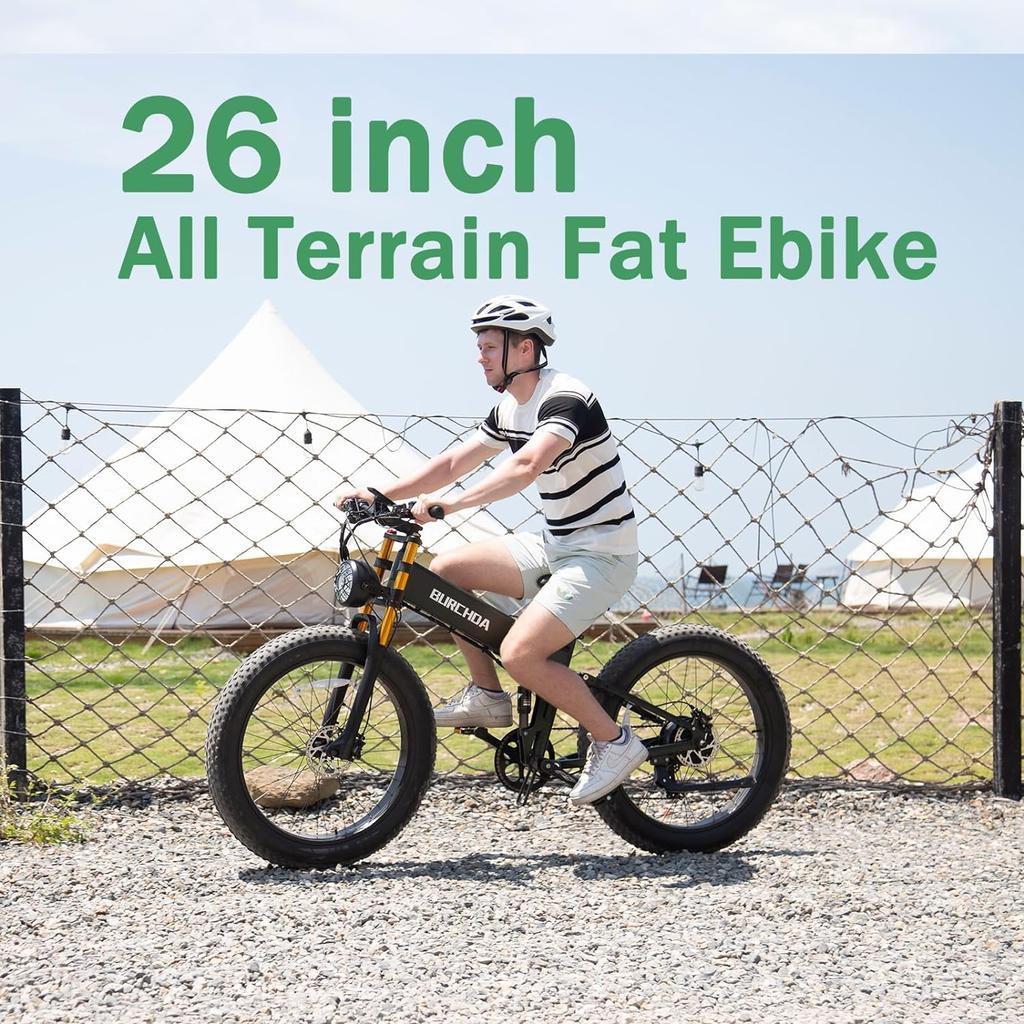 Burchda R5Pro 1500W50km/h 26-inch Folding Electric Mountain Bike 48V20AH Lithium Fat Electric Bicycle Motorcycle