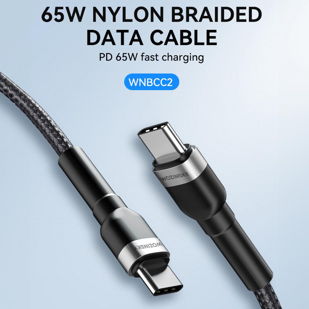 Wozinsky USB-C to USB-C PD 65W Cable 2m - Black