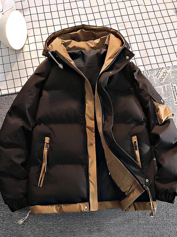 Men's Winter Hooded Cotton Jacket - Two-Piece Design, Thick, Loose, Trendy Outerwear