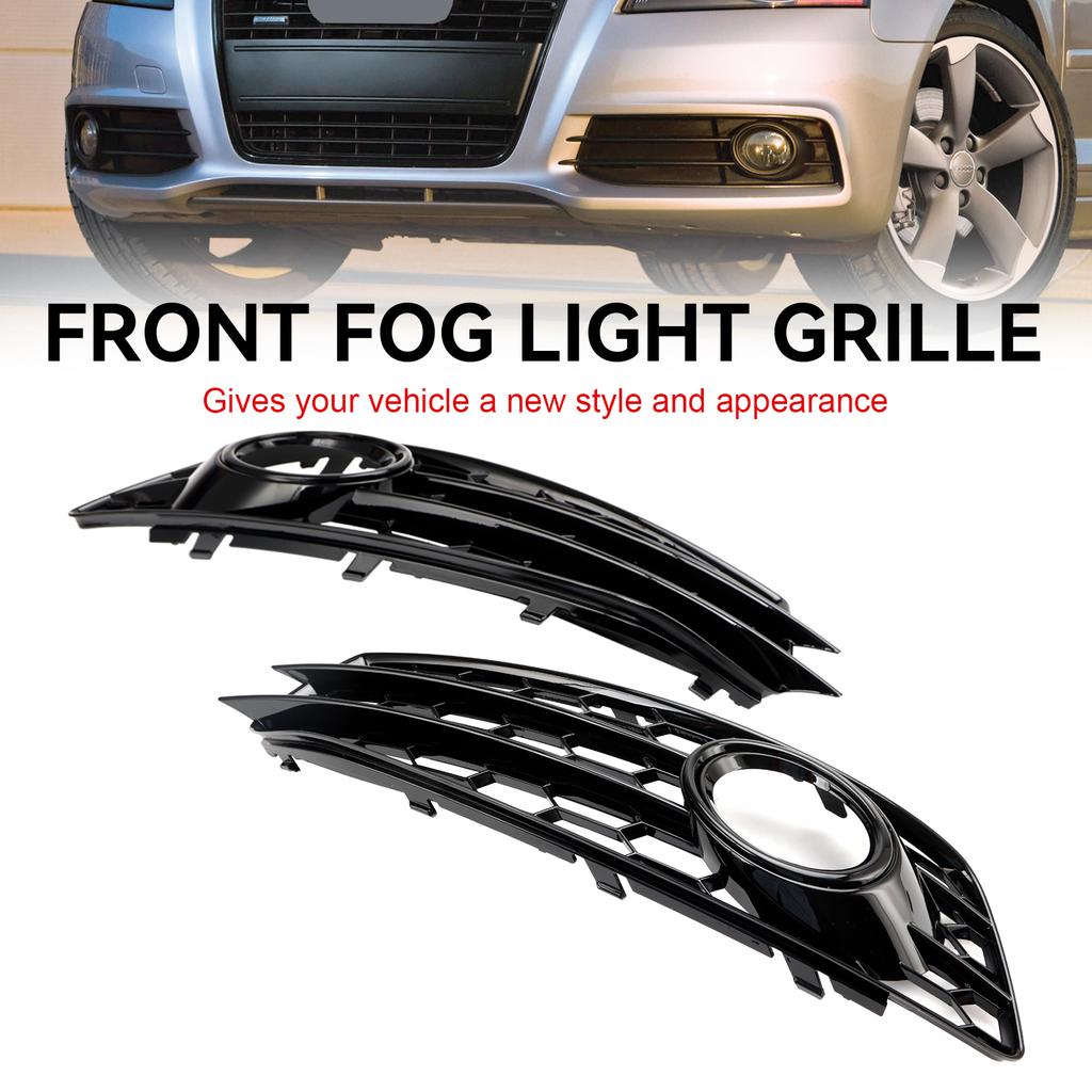 Honeycomb Front Bumper Fog Light Grill Cover 8P0807682 8P0807681 Fit for A3 8P S-Line 2009-2012