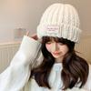 Autumn and Winter Patch Wool Hat To Keep Warm and Cold Proof Japanese College Style Ear Protection Knitted Hat Cold Hat for Women