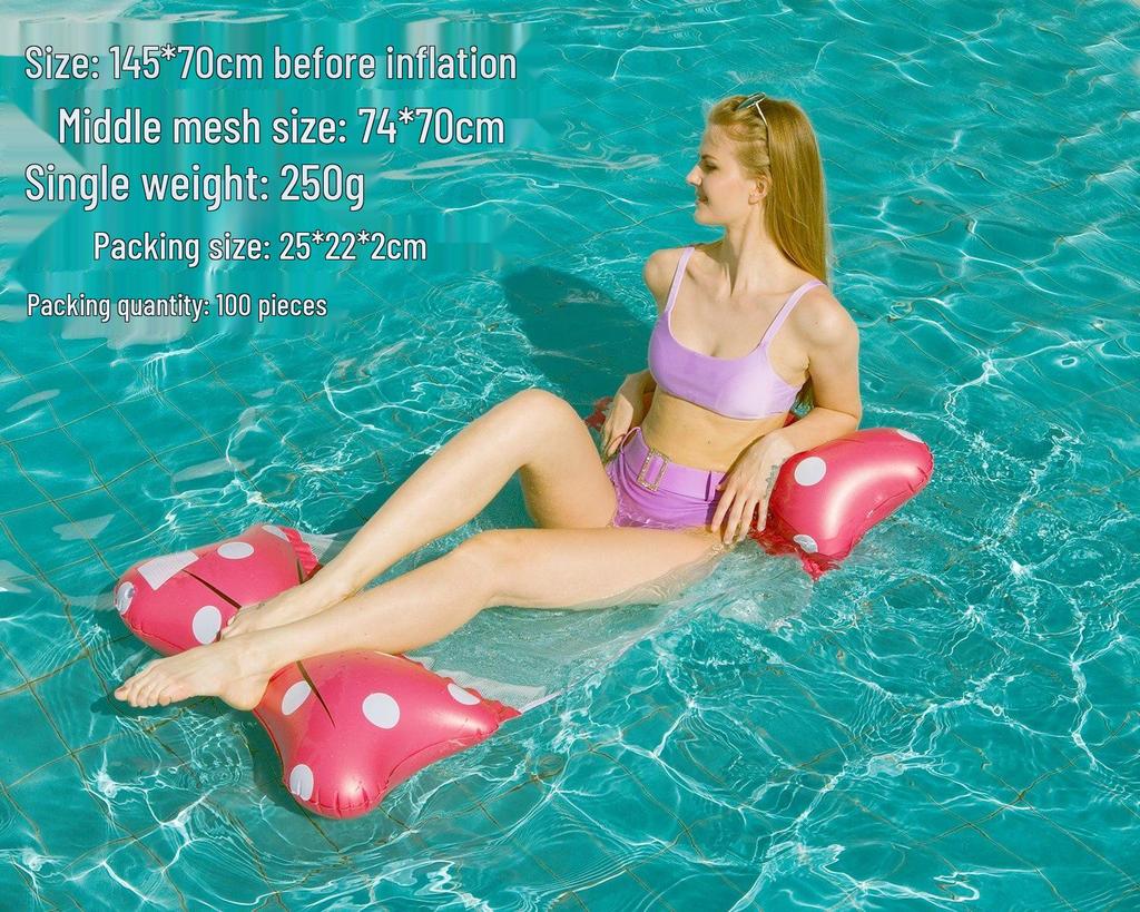 New Arrival Adult Inflatable PVC Water Lounger - Striped Mesh Floating Hammock