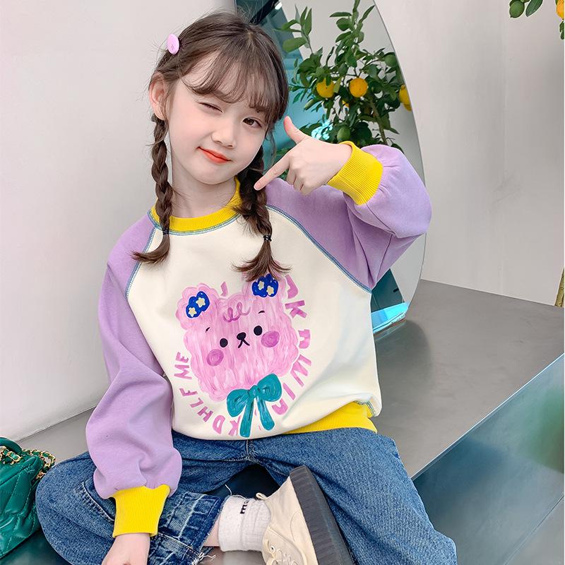 

Girls Spring 2025 Stylish Long Sleeve Sweatshirt - Cute and Trendy Loose Top 120 cm