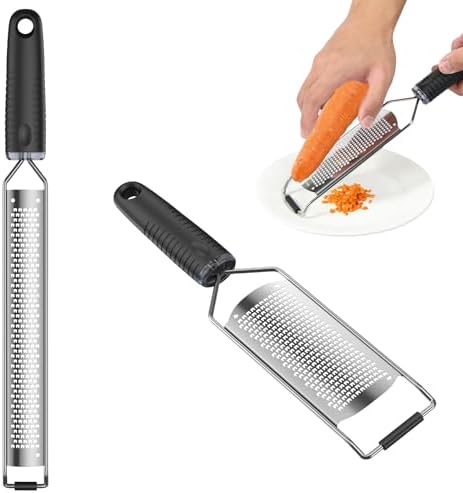 8-Piece Stainless Steel Kitchen Grater Set with Non-Slip Handle, Multi-Function for Vegetables, Cheese, Lemon Zester and Shredder