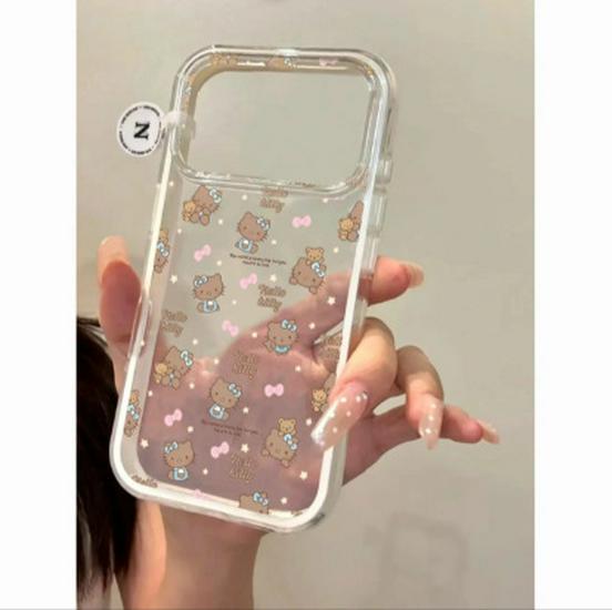 

Full Screen Black Leather KT Cat 2-in-1 Case for Apple 11, 13, 14, 15, 16, 17 Pro Max 11