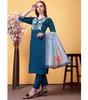 Indian Designer Cotton Kurta Pant Dupatta Set Women Bollywood Top Tunic Kurti Dress