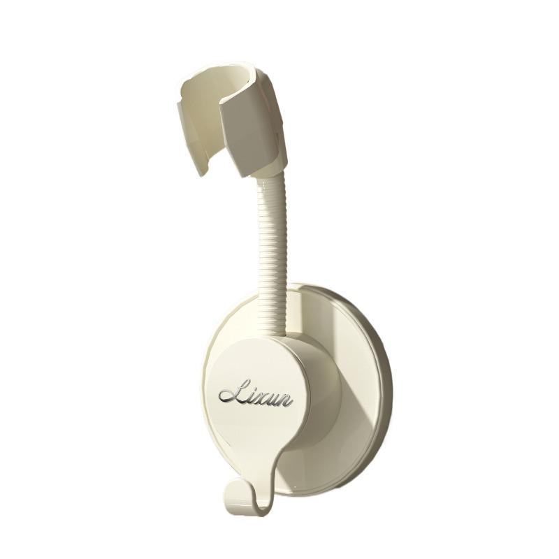 1pcs Non Perforated Showerhead Bracket Sturdy Universal Adjustable Showerhead Base with Hooks Seamless Wall Mounted
