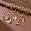 Hip-hop Design Sense Colorful Zircon Butterfly Necklace Niche Cold Necklace