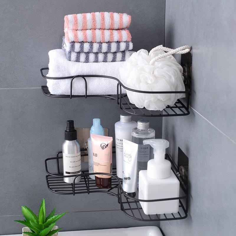 Punch-Free Bathroom Corner Shelf, Triangle Wall-Mounted Rack