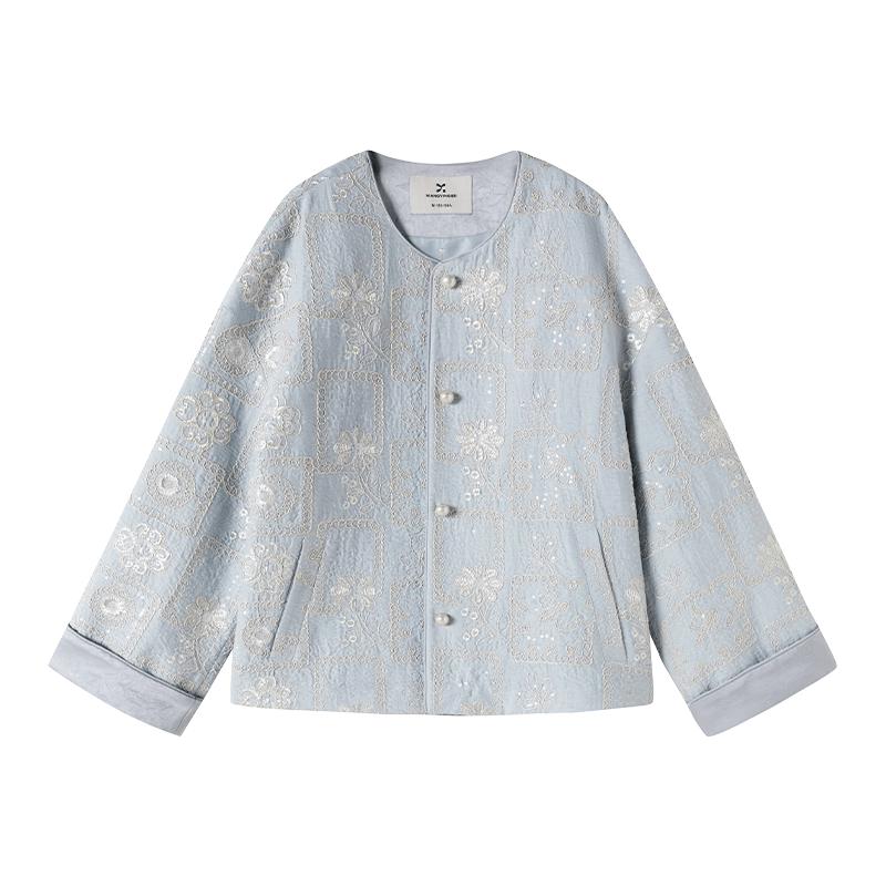 Xiangying New Chinese Style Embroidered Cardigan