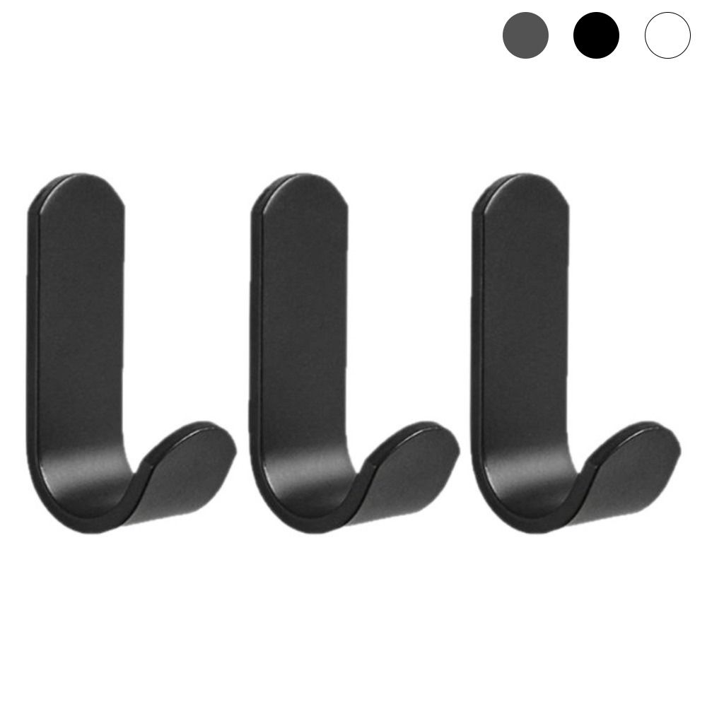 5 Pcs Strong Adhesive Wall Organizer Hook J-hook Design Waterproof Adhesive Hanging Hook Multi-purpose Storage Rack