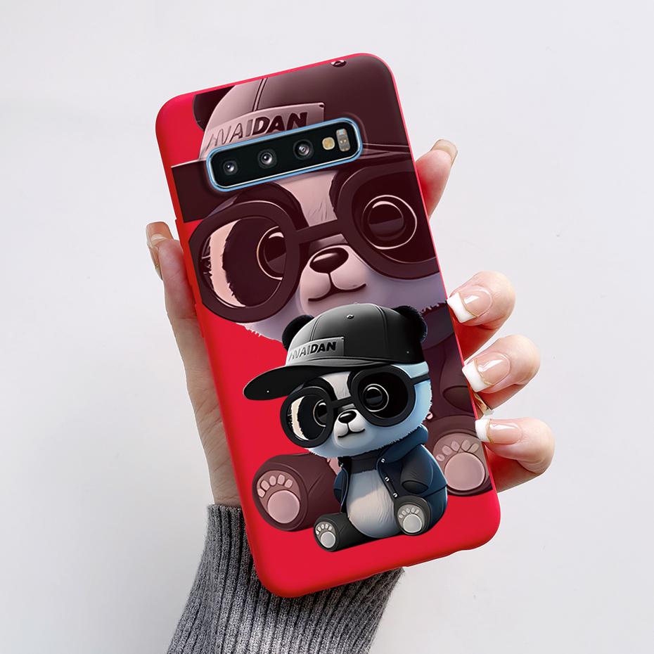 Hülle Für Samsung Galaxy S10 S 10 Plus S10E Handyhülle Niedlicher Hase Panda Bemalt Weiches TPU Hülle Für Samsung S10 S10+ S10E Funda