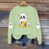 Women's Fashionable Casual Long-sleeved Halloween Printed Round-neck Top