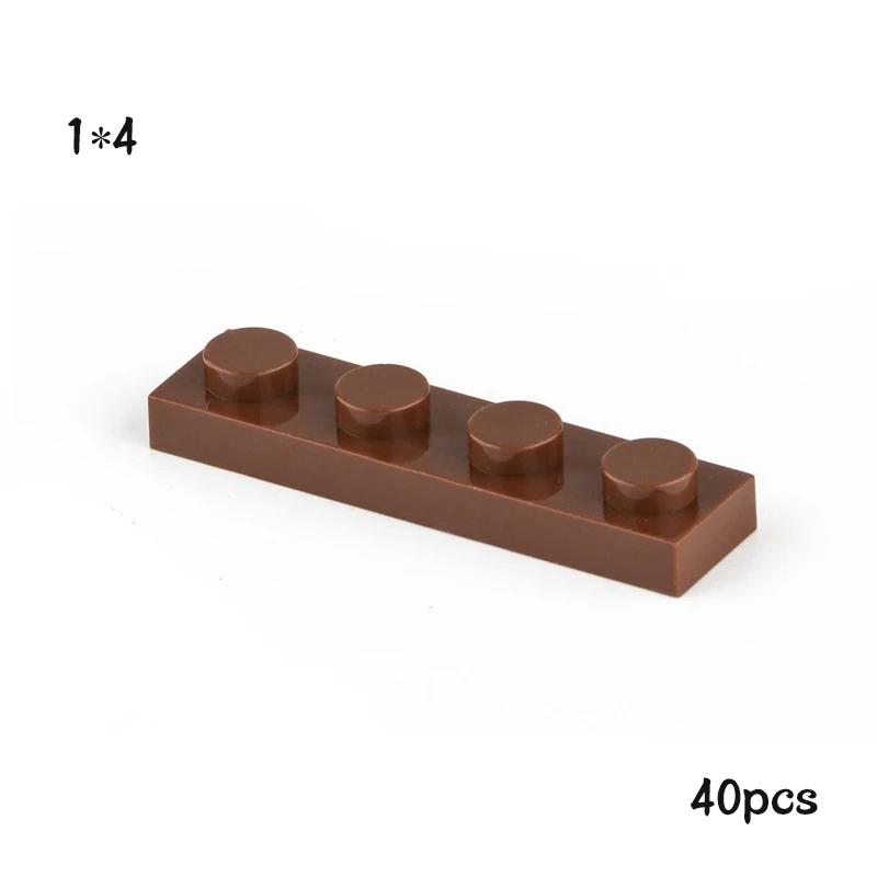 40Pcs MOC Compatible Assembles Particles Plate 3710 1x4 for Building Blocks Parts DIY Enlighten Bricks Educational Tech Toys