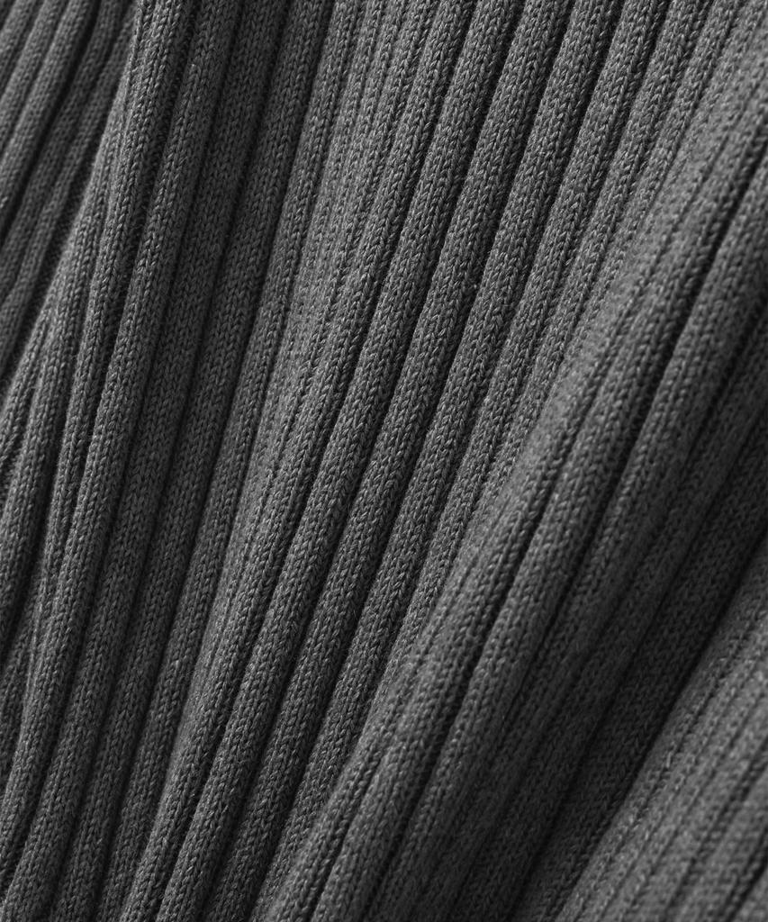 Lougeu Ribbed Slim V-Neck Knit_Gray
