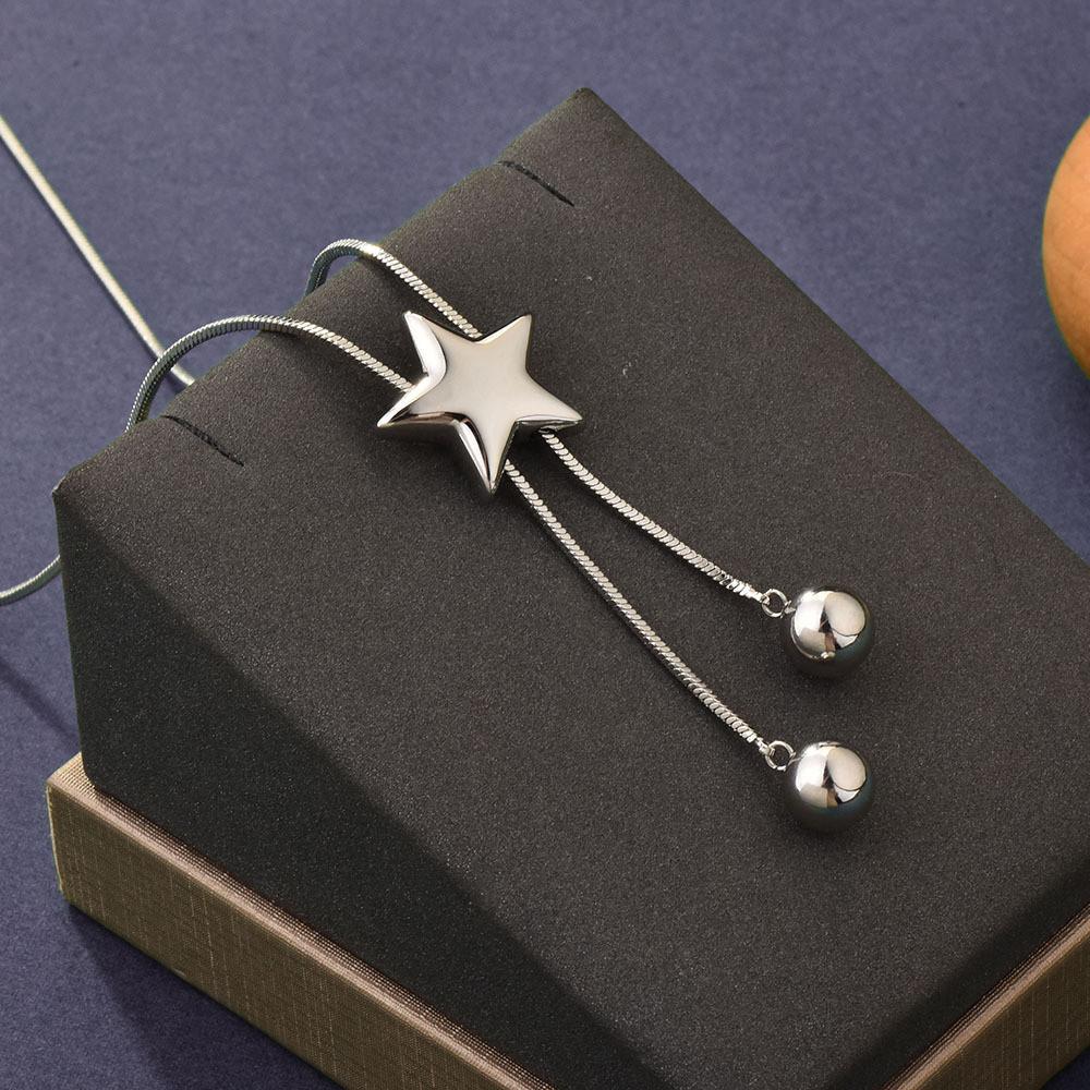 Elegant Geometric Star Pendant Sweater Necklace For Women In Autumn Winter Fashion