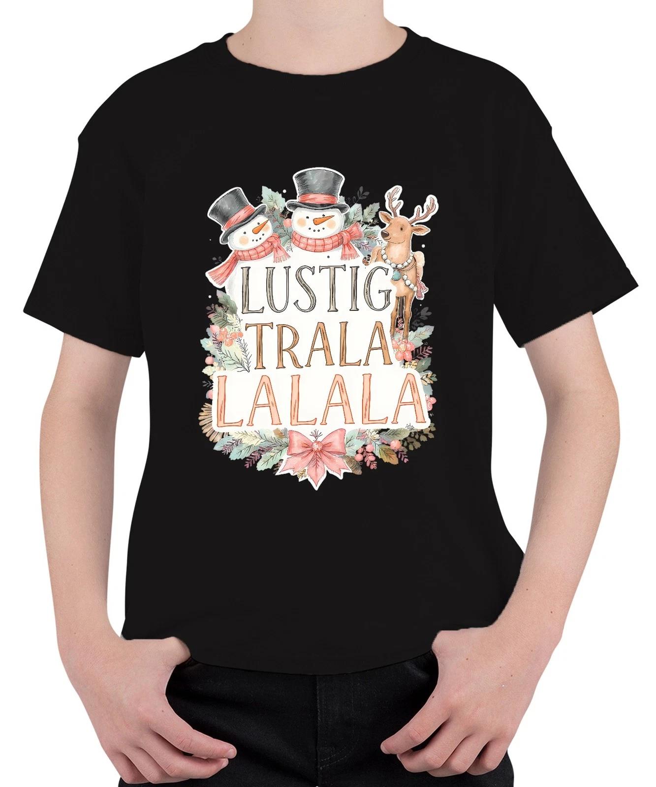 LUSTIG TRALA LALALA Weihnachten Schneemann Rentier Niedlich Retro Unisex Kinder XXXL