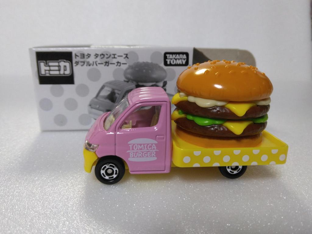 Not for Sale, Tomica Toyota Town Ace Double Burger Car, Pink/Yellow, Diecast Car, Clear Case Included