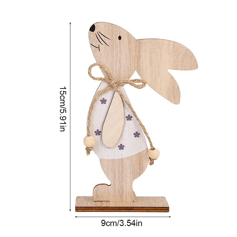 Easter Wooden Rabbit Ornament Cute Standing Bunny for Spring Easter Home Table Decoration Party DIY Crafts Kids Favors Gift 2026