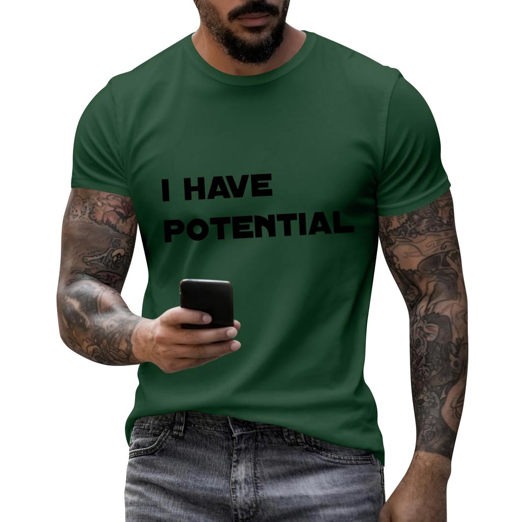 Men's Casual Letter Print Short-Sleeve T-Shirt