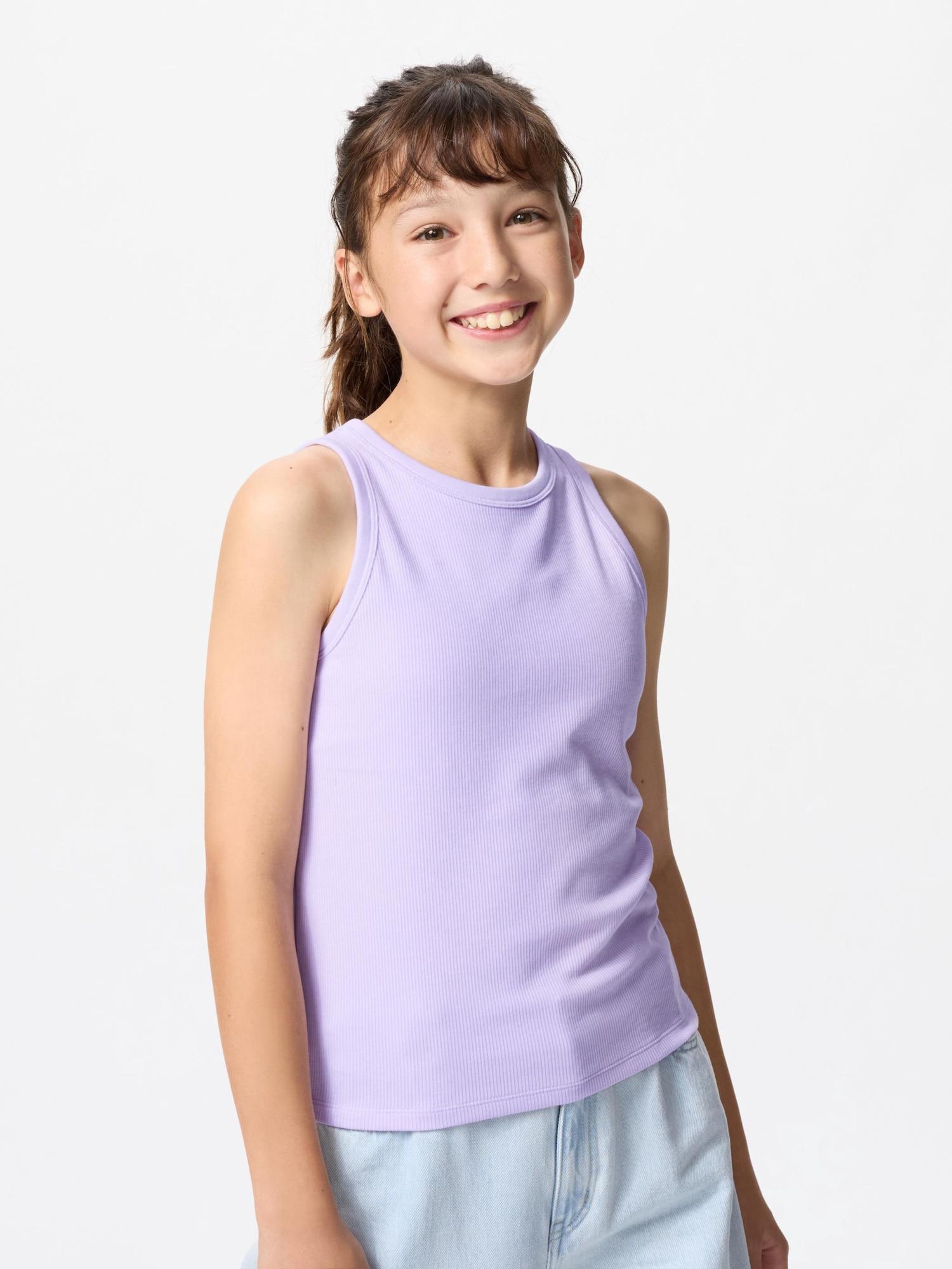 

Uniqlo Япония Девушки Ребристый Бюстгальтер Топ 70 LIGHT PURPLE/160