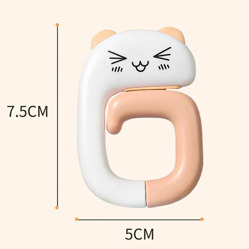 

Милый портативный крючок для сумки, пластиковый настольный крючок в виде животного, кошелек, дорожная сумка, органайзер, держатель, офисный декор, пластиковые боковые крючки для стола Pink Cat