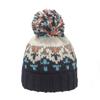 2025 autumn and winter new warm mohair knitted hat mixed color geometric rhombus jacquard hairball wool hat winter hat women