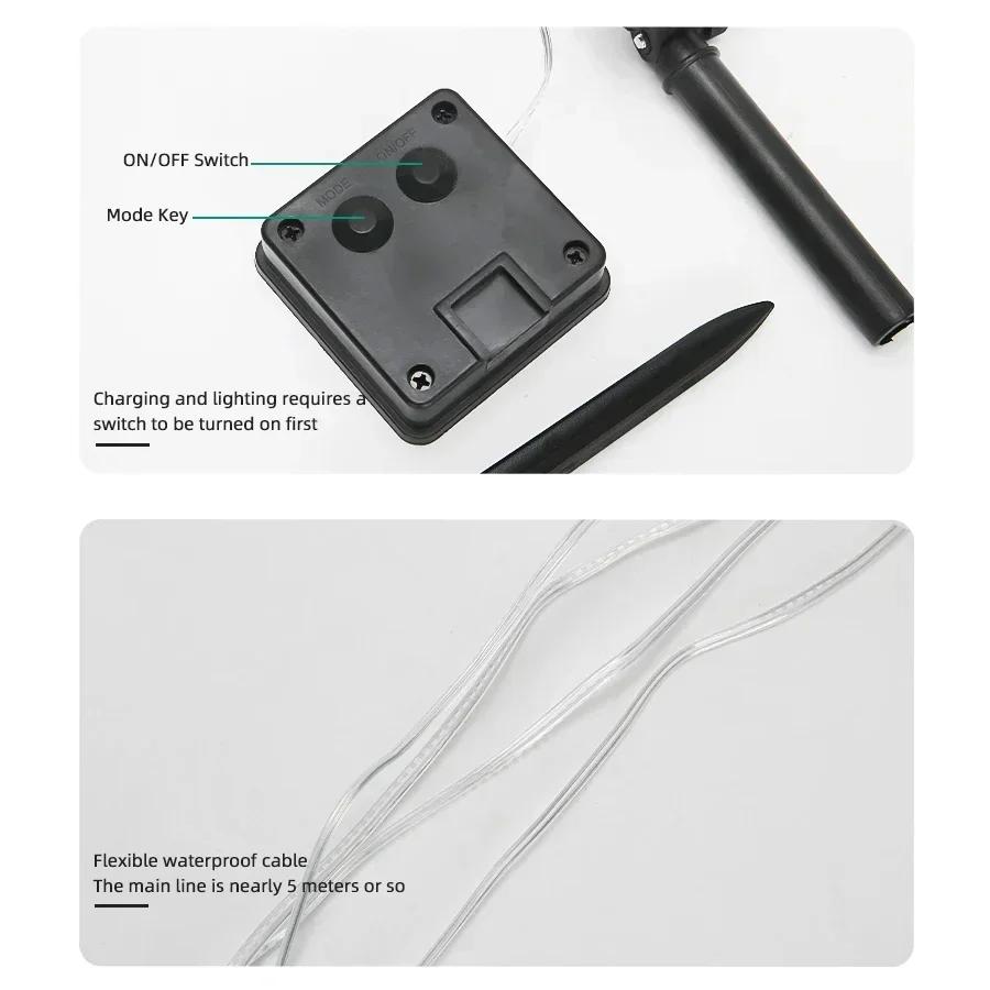 Solcellelys Utendørs Vanntett LED Solcelle Hagelys Juletre Snømann Hjem Hagedekorasjon Atmosfærelys