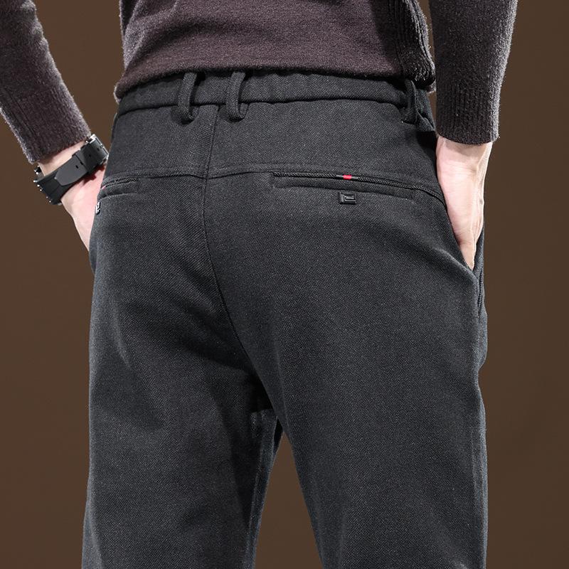 

2024 Осень и зима Новые мужские повседневные длинные брюки, матовые свободные прямые облегающие легкие деловые брюки 30