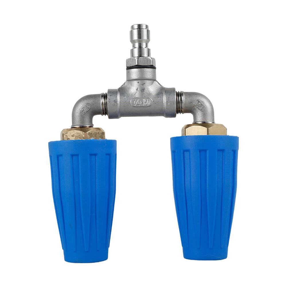 4000PSI Max 360° Rotatable High Pressure Washer Dual Garden Nozzle Car Turbine Cleaning Washing Tool Twin V7Y4