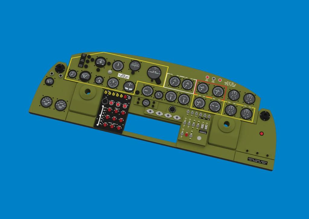 eduard Scale LookPlus Instrument Panel with Parts Set Hobby Plastic Model Kit Parts EDU644318 1/48 B-24D (for Boss) (Airplane)