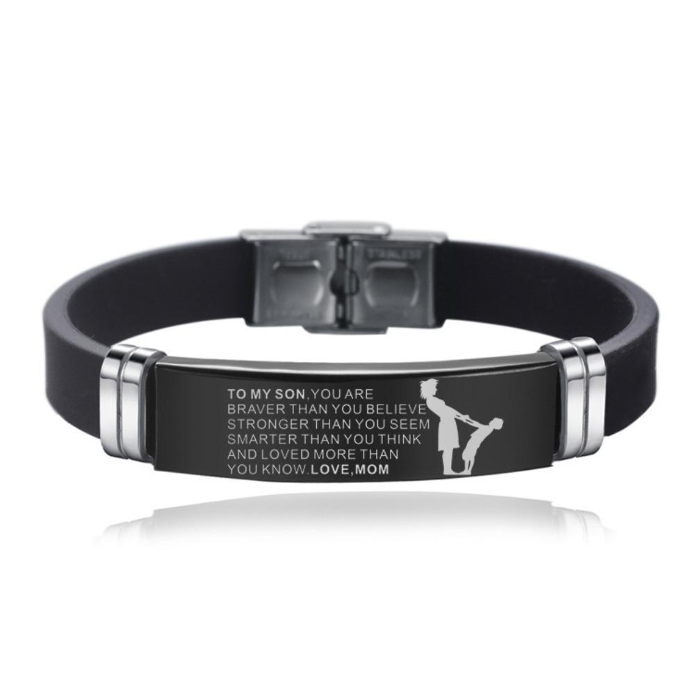Wristband Inspirational Quote Bracelets Stainless Steel Encourage Bracelets Bracelet for Son Gift