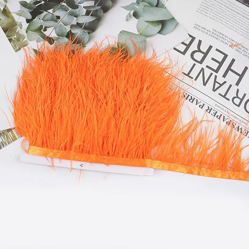 8-10Cm Ostrich Feather Wedding Dress Diy Performance Clothing Accessories Feather Tassel Including Webbing
