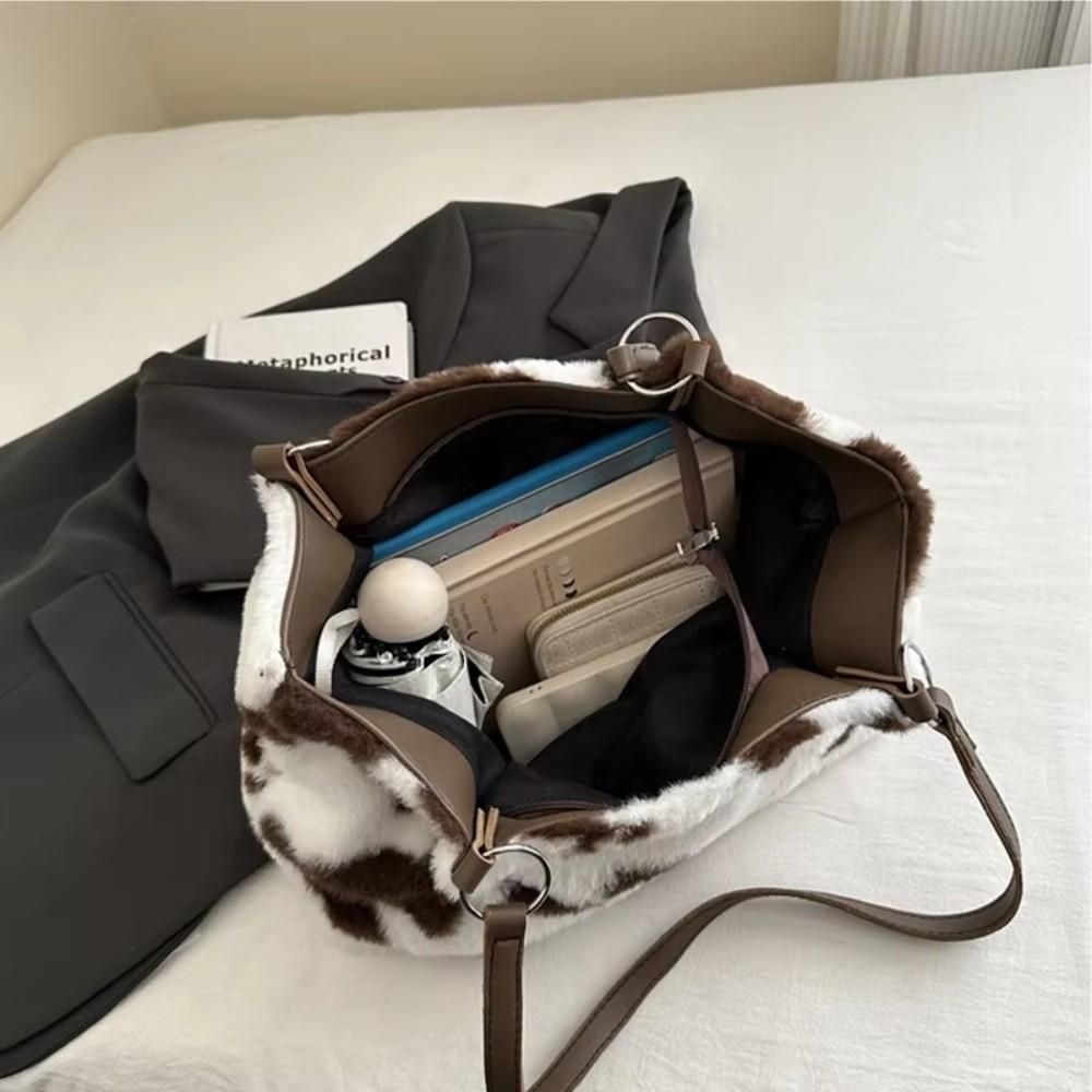 New Large Capacity Winter Travel Tote Bag Cow Printing Shoulder Bag Ladies Handbag Shopper Bags For Women