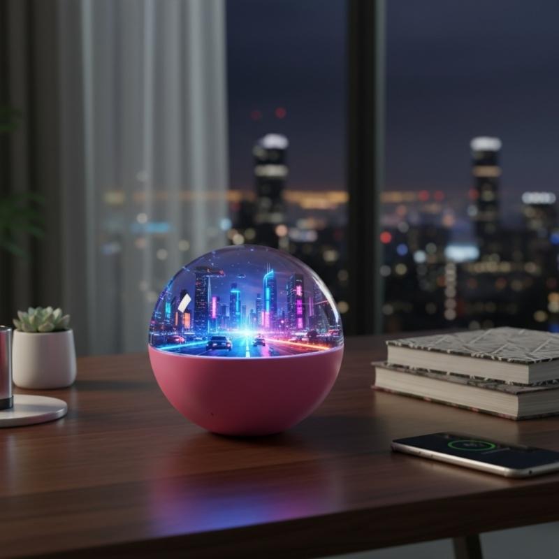 Memory Orb Ornament WiFi Crystal Ball Video Player,Memory Sphere with Electronic Screen Anniversary Christmas Gift