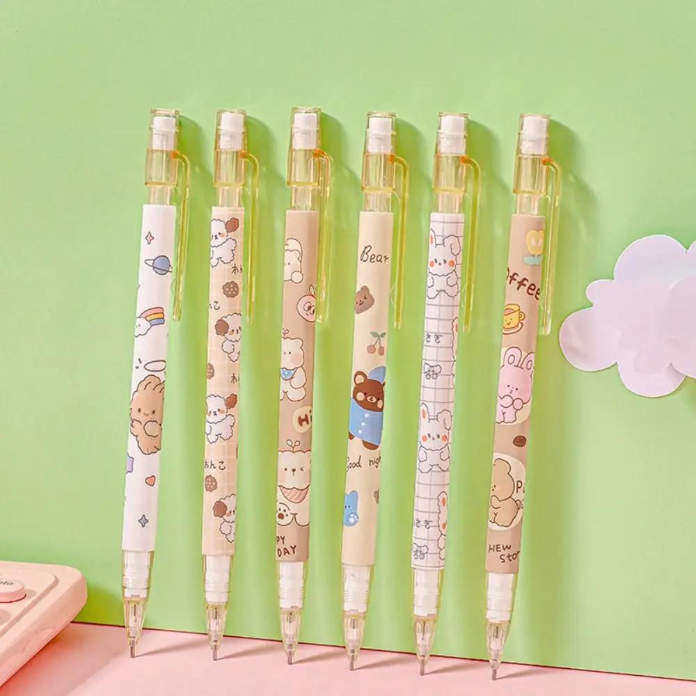 Cartoon 2.0MM 2B Automatic Pencil Press Type Come With Eraser Mechanical Pencil Stationery Sketch Pencil Students