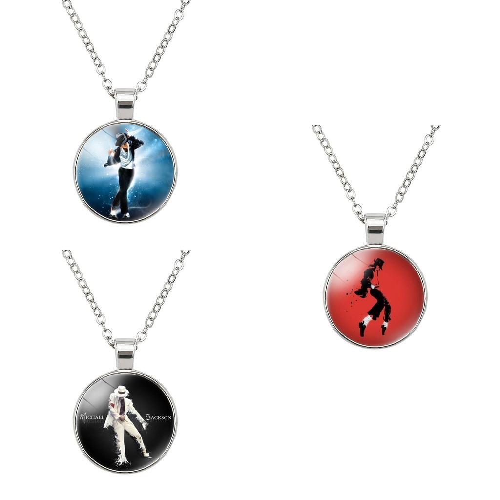 Elegante Michael Jackson Time Gem Anhänger Halskette mit Legierungsanhänger 51-80cm lang