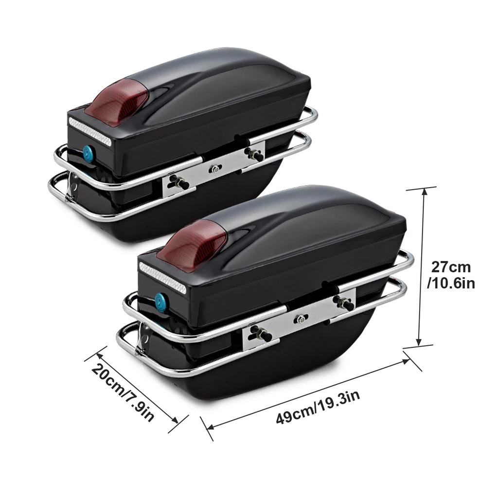 Motorcycle Trunk Case Travel Luggage Storage Box Headlight hard box saddle bag suspension box Honda/Yamaha/Suzuki Black