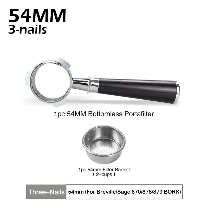54MM Coffee Bottomless Portafilter Replacement Filter Basket For Sage Breville 870 878 880 Espresso Accessories Barista Tool